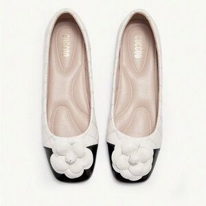 White and Black Women's Flats